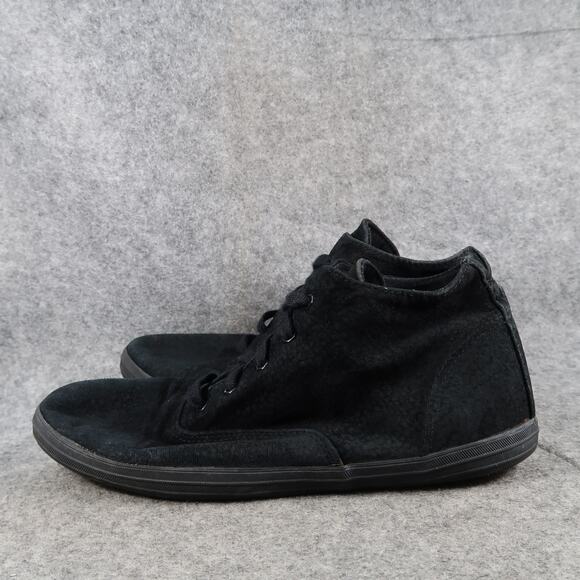 AJ Valenci Shoes Womens 11 Casual Sneaker Leather High Top Black Lace Up Trainer - Picture 5 of 15